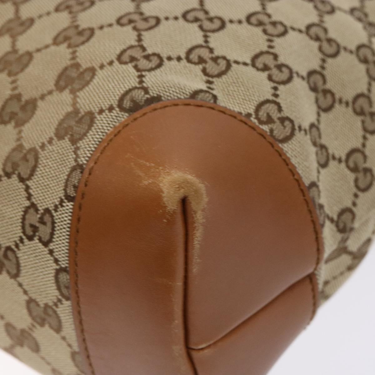 GUCCI GG Canvas Shoulder Bag Beige Silver 308930 Auth yk18742