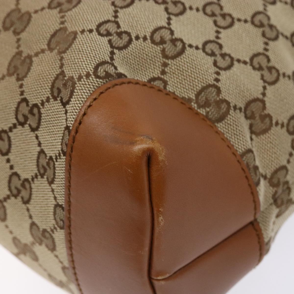 GUCCI GG Canvas Shoulder Bag Beige Silver 308930 Auth yk18742