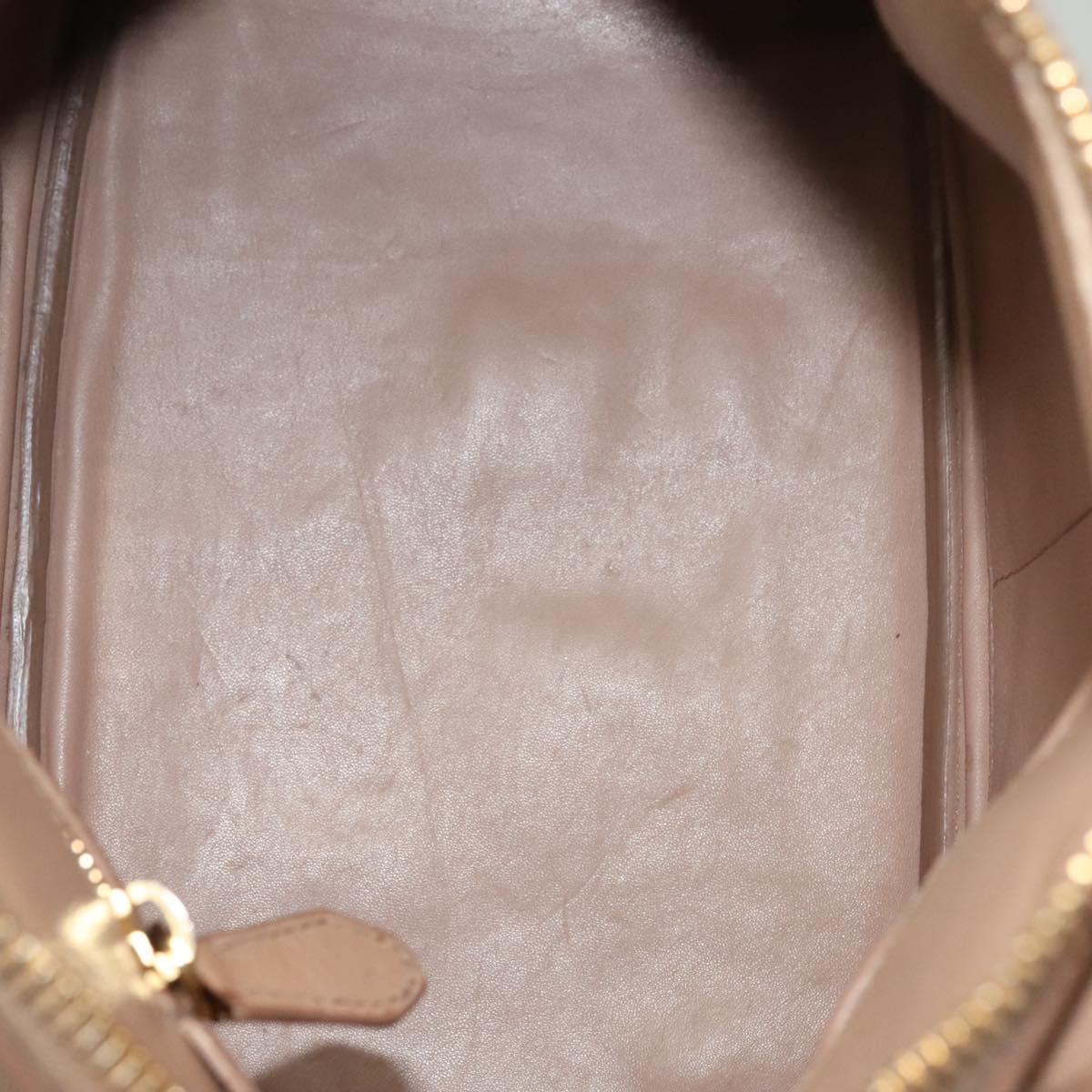 Miu Miu Hand Bag Leather 2way Beige Gold Auth yk18770
