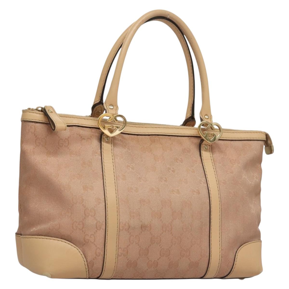 GUCCI GG Canvas Lovely Tote Bag Pink Gold 257069 Auth yk18786