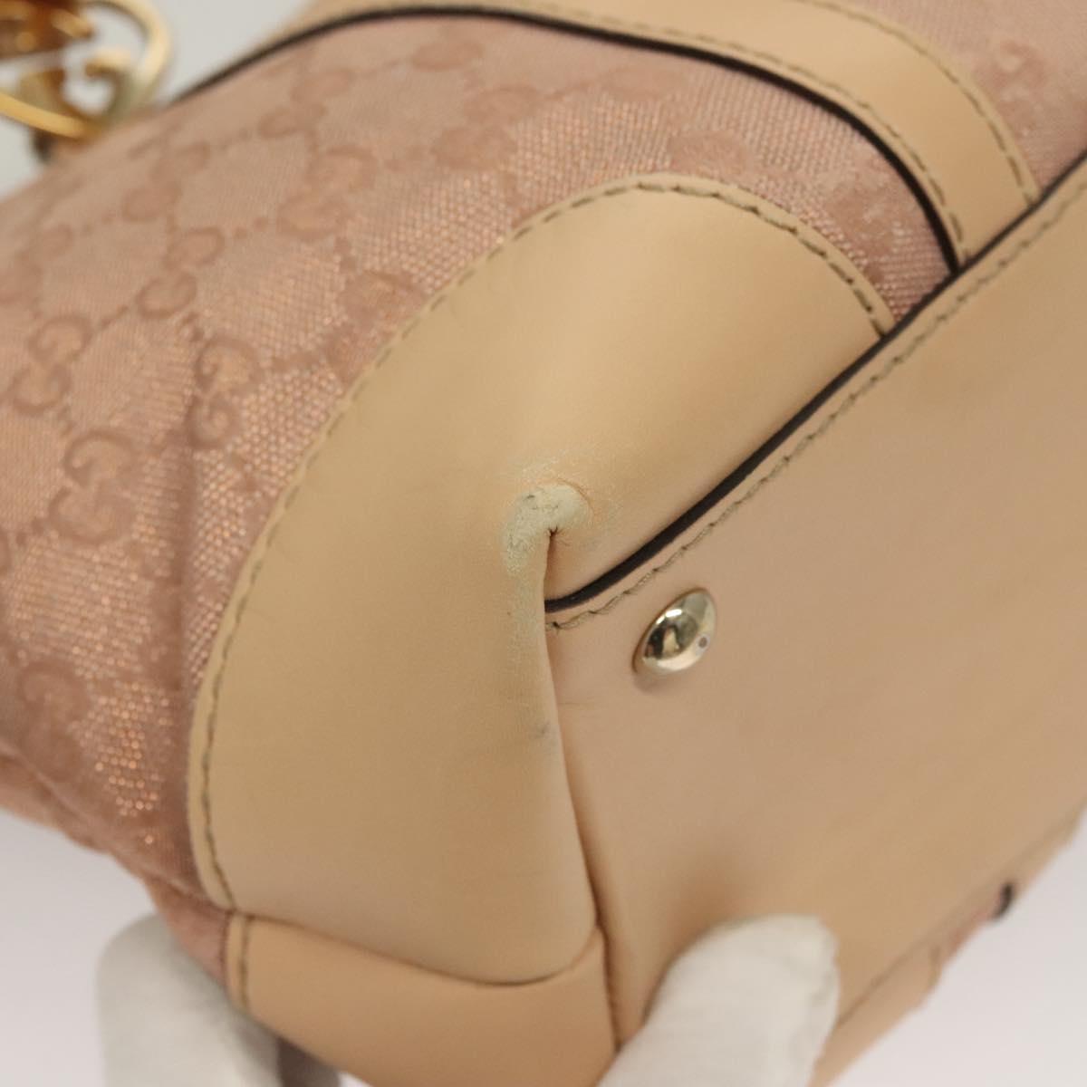 GUCCI GG Canvas Lovely Tote Bag Pink Gold 257069 Auth yk18786