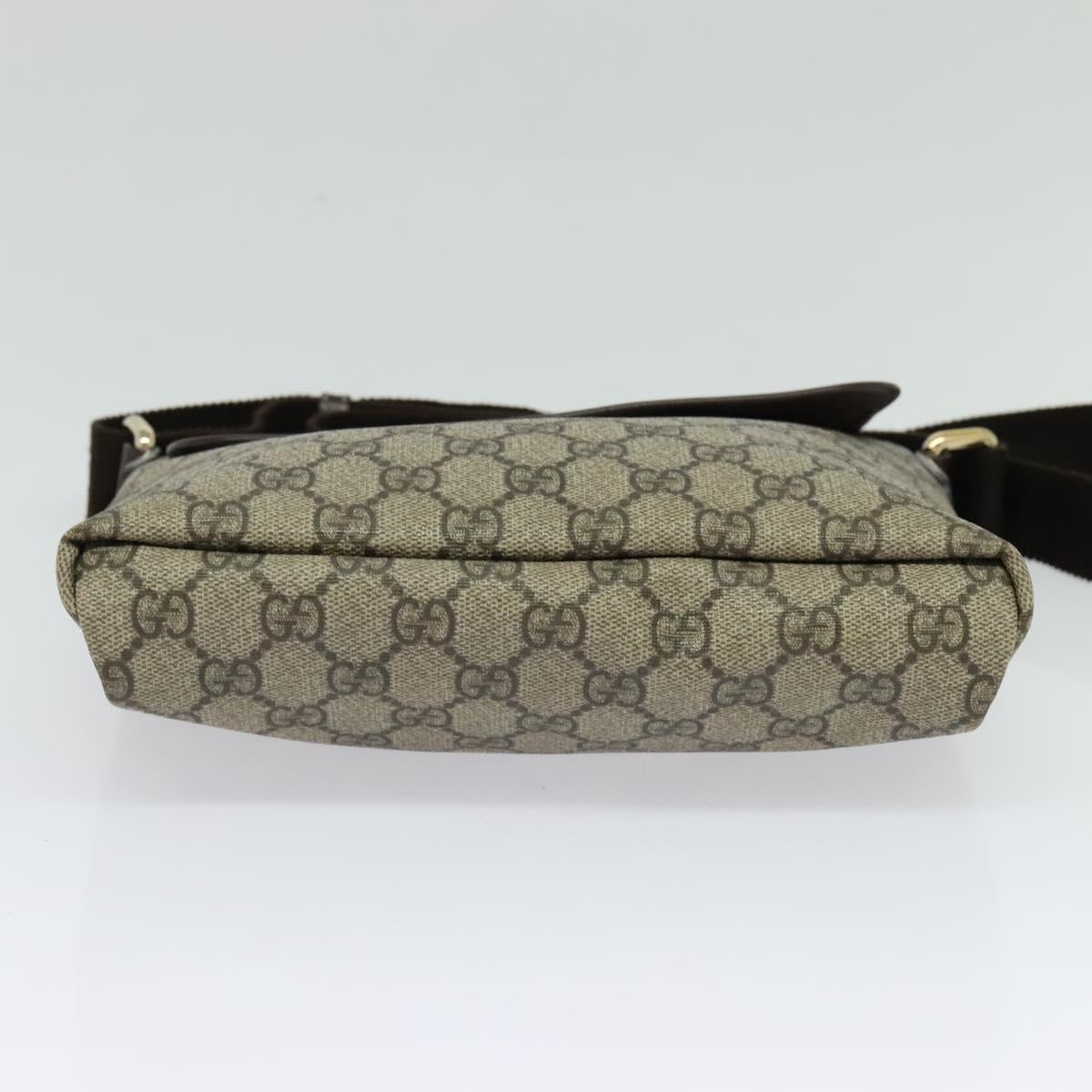 GUCCI GG Supreme Shoulder Bag PVC Beige Gold 223666 Auth yk18788