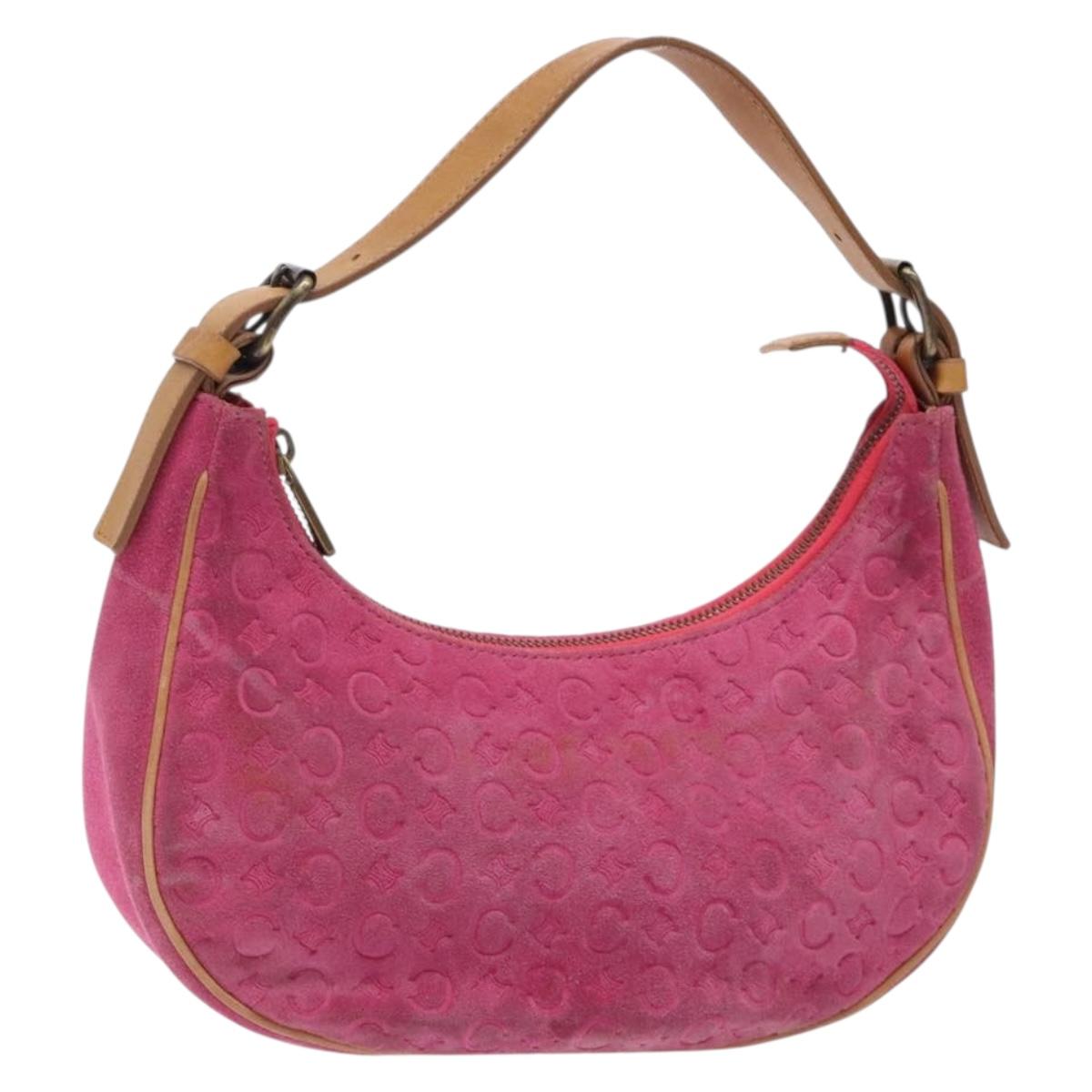 CELINE C Macadam Canvas Hand Bag Pink Auth yk18794