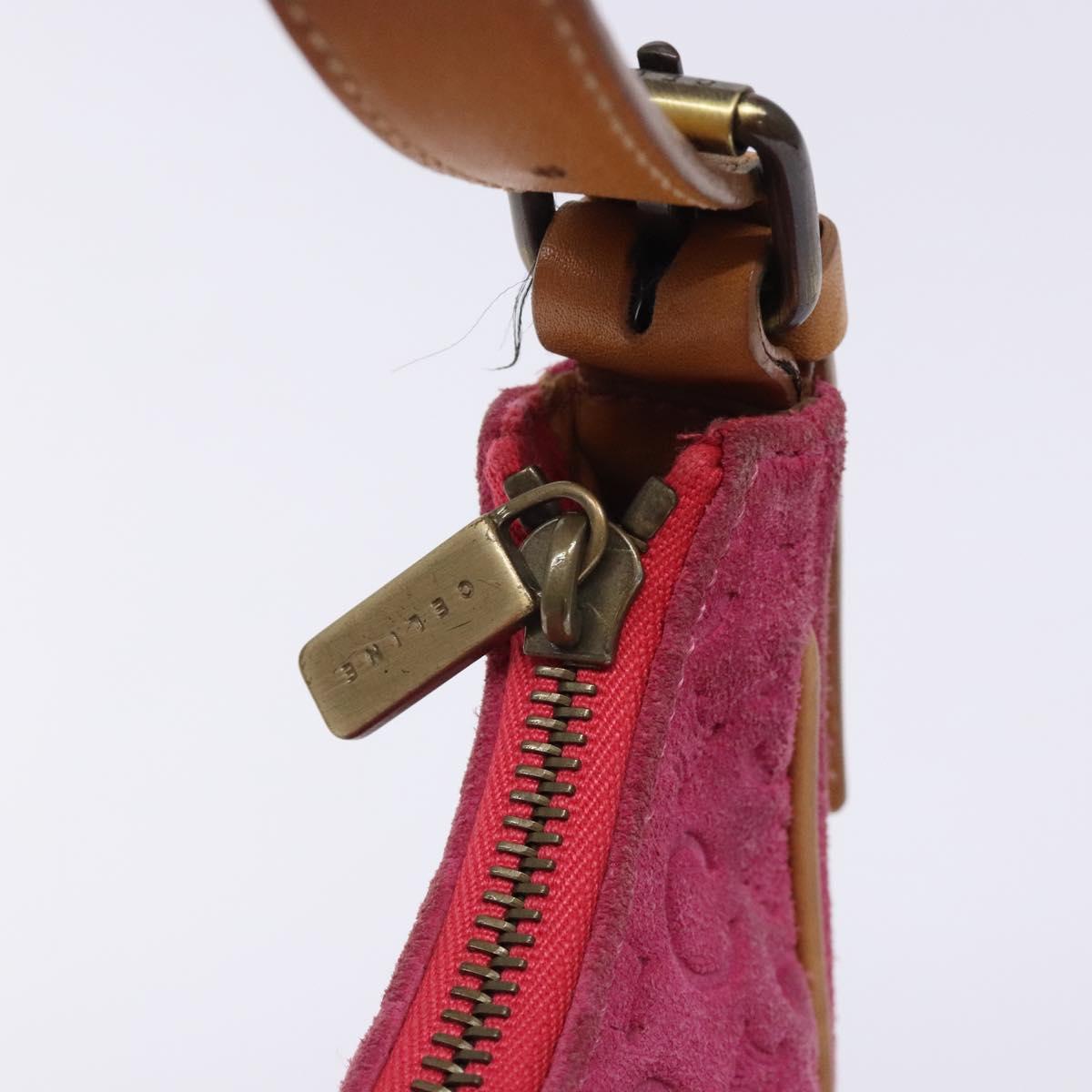 CELINE C Macadam Canvas Hand Bag Pink Auth yk18794