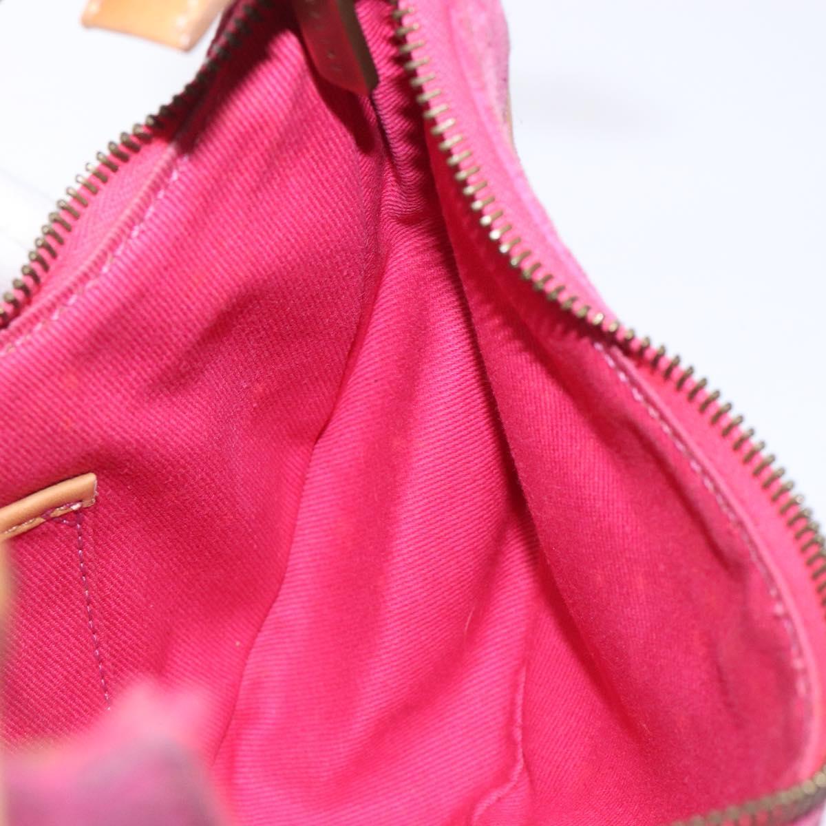 CELINE C Macadam Canvas Hand Bag Pink Auth yk18794