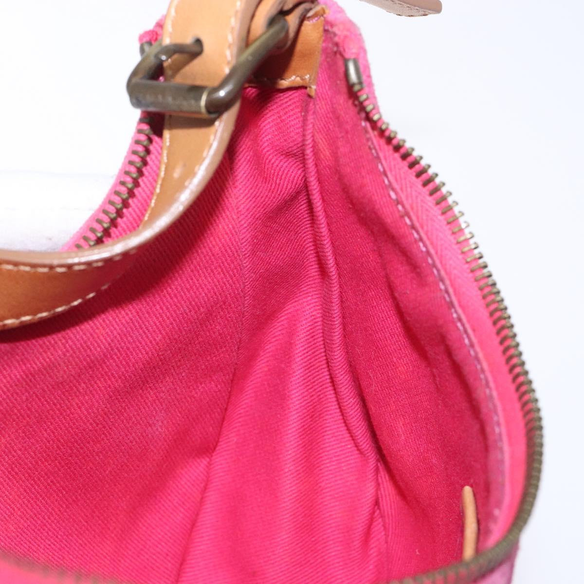 CELINE C Macadam Canvas Hand Bag Pink Auth yk18794