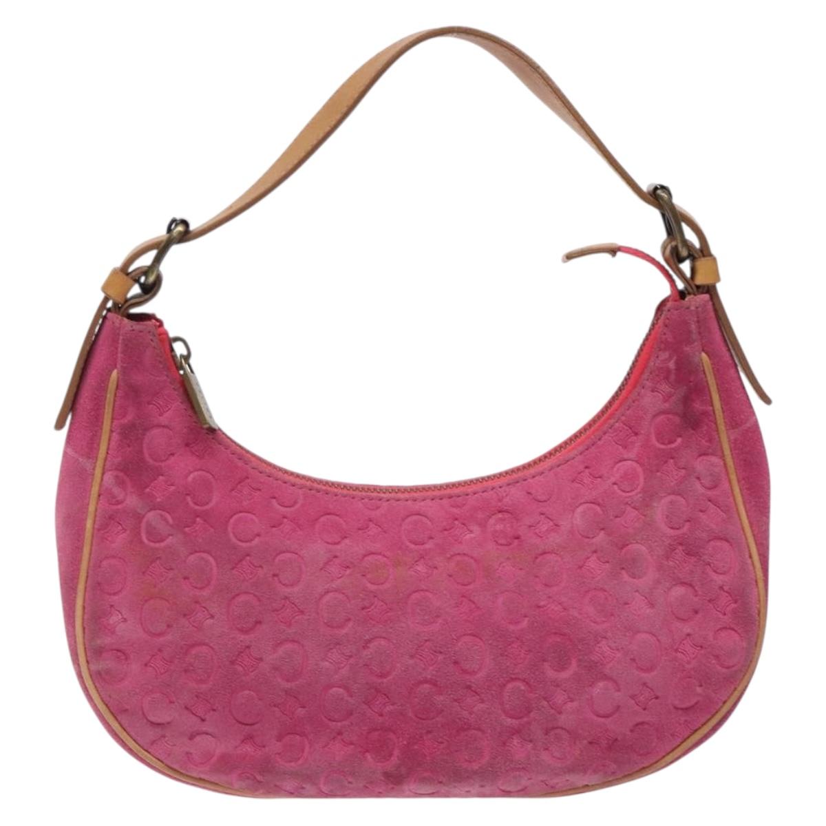 CELINE C Macadam Canvas Hand Bag Pink Auth yk18794