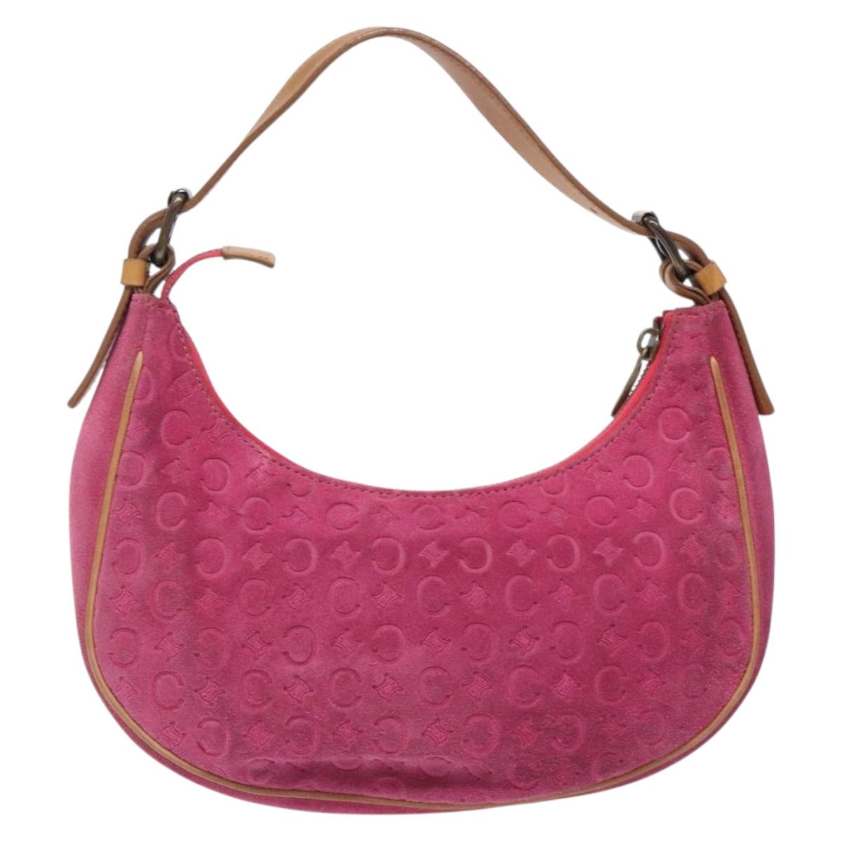 CELINE C Macadam Canvas Hand Bag Pink Auth yk18794