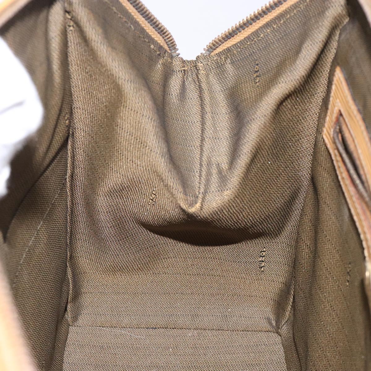 FENDI Zucca Canvas Hand Bag Black Brown Auth yk18810