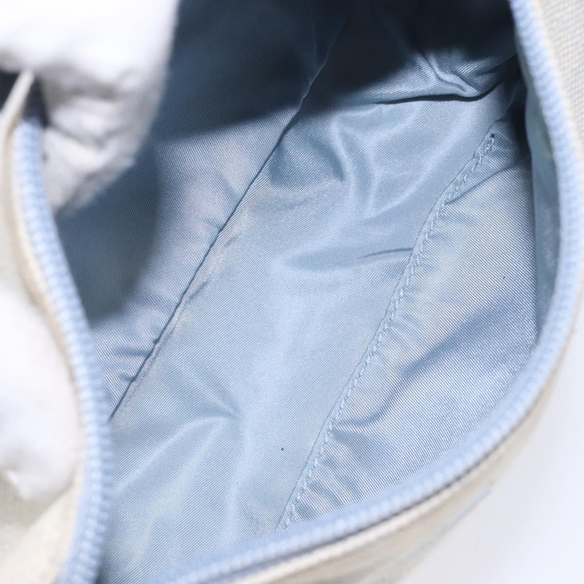 PRADA Sports Accessory Pouch Canvas Blue Silver Auth yk18833