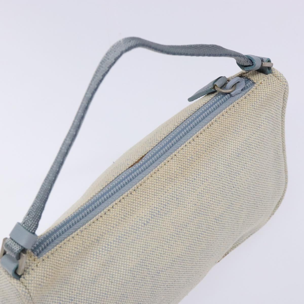 PRADA Sports Accessory Pouch Canvas Blue Silver Auth yk18833