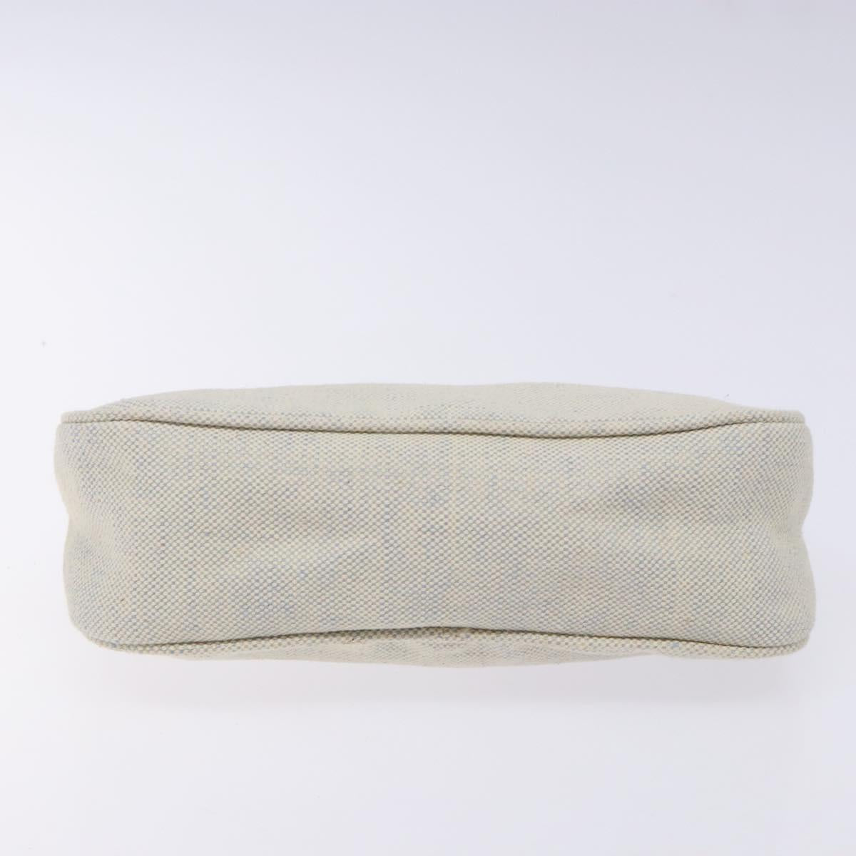 PRADA Sports Accessory Pouch Canvas Blue Silver Auth yk18833