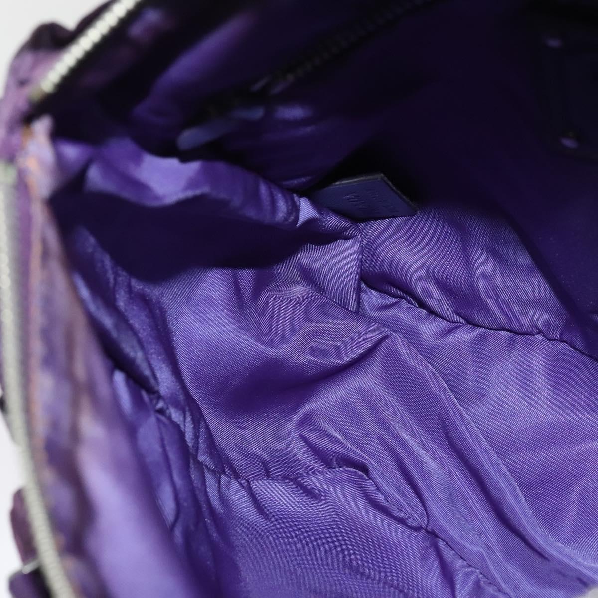 PRADA Shoulder Bag Nylon Purple Silver Auth yk18838