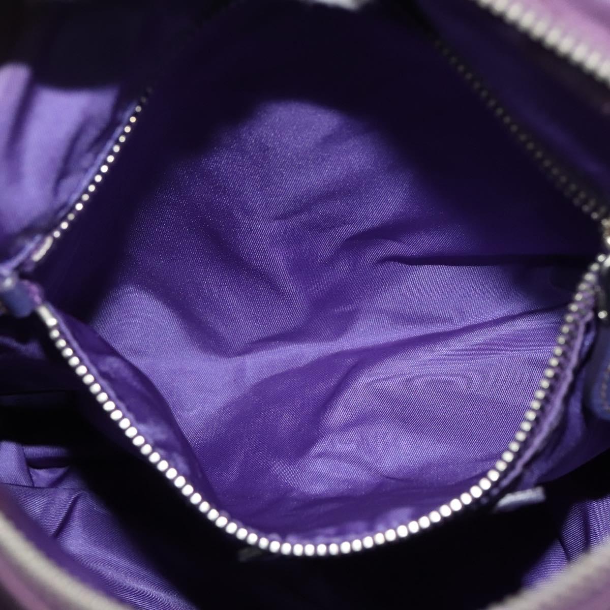 PRADA Shoulder Bag Nylon Purple Silver Auth yk18838