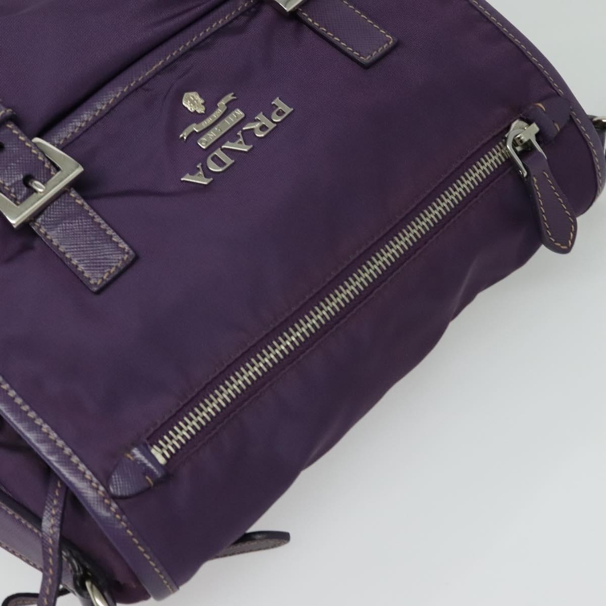 PRADA Shoulder Bag Nylon Purple Silver Auth yk18838