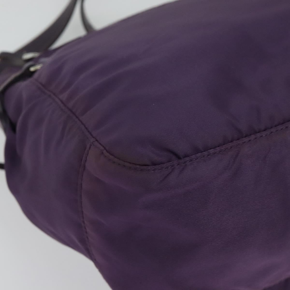 PRADA Shoulder Bag Nylon Purple Silver Auth yk18838