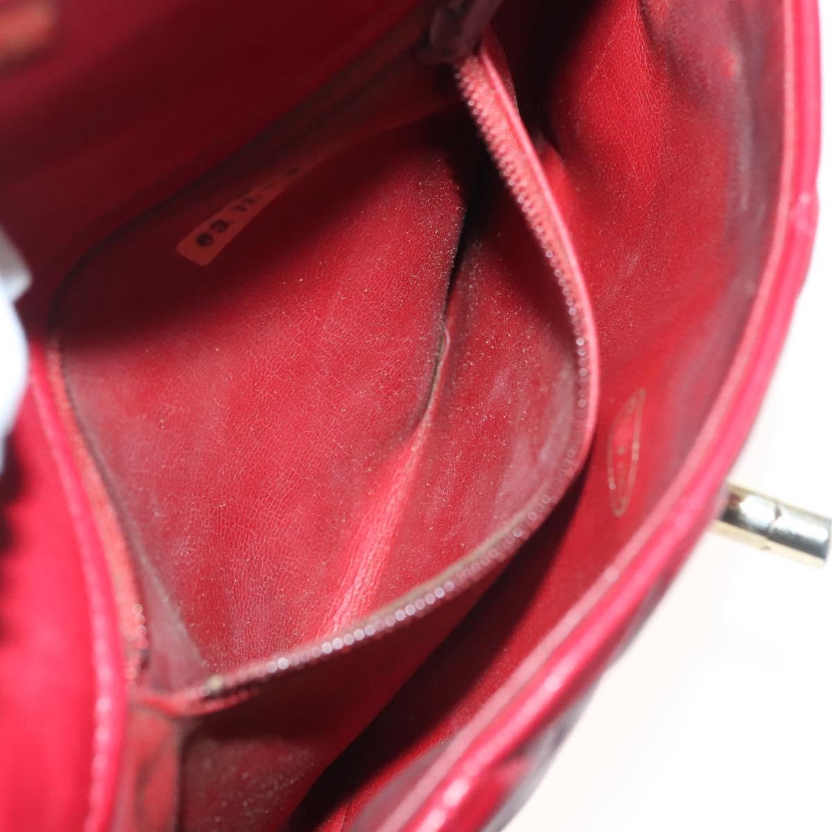 CHANEL Matelasse Chain Waist bag Lamb Skin Red Gold CC Auth yk18848