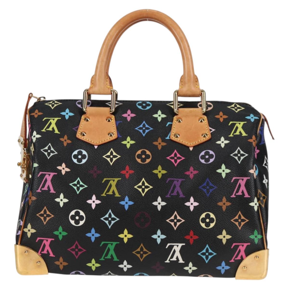 LOUIS VUITTON Monogram Multicolor Speedy 30 Hand Bag Black M92642 Auth yk18882V
