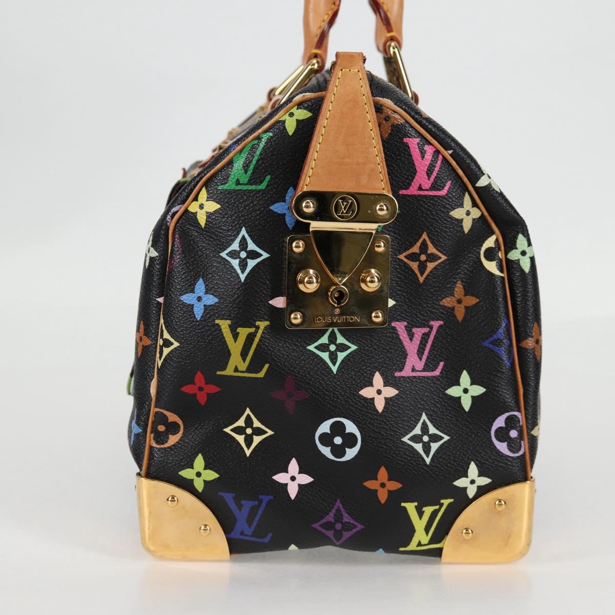 LOUIS VUITTON Monogram Multicolor Speedy 30 Hand Bag Black M92642 Auth yk18882V
