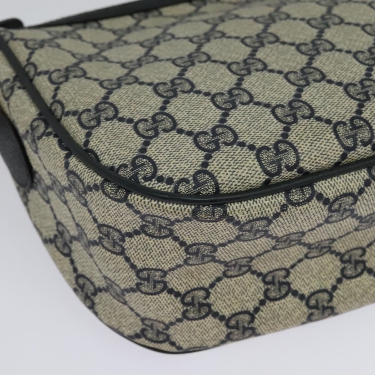 GUCCI GG Supreme Sherry Line Shoulder Bag PVC Navy Gold 89 02 032 Auth yk18894