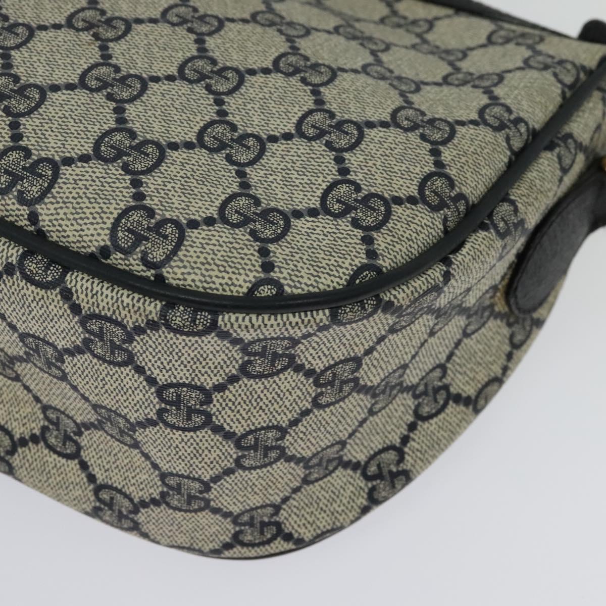 GUCCI GG Supreme Sherry Line Shoulder Bag PVC Navy Gold 89 02 032 Auth yk18894