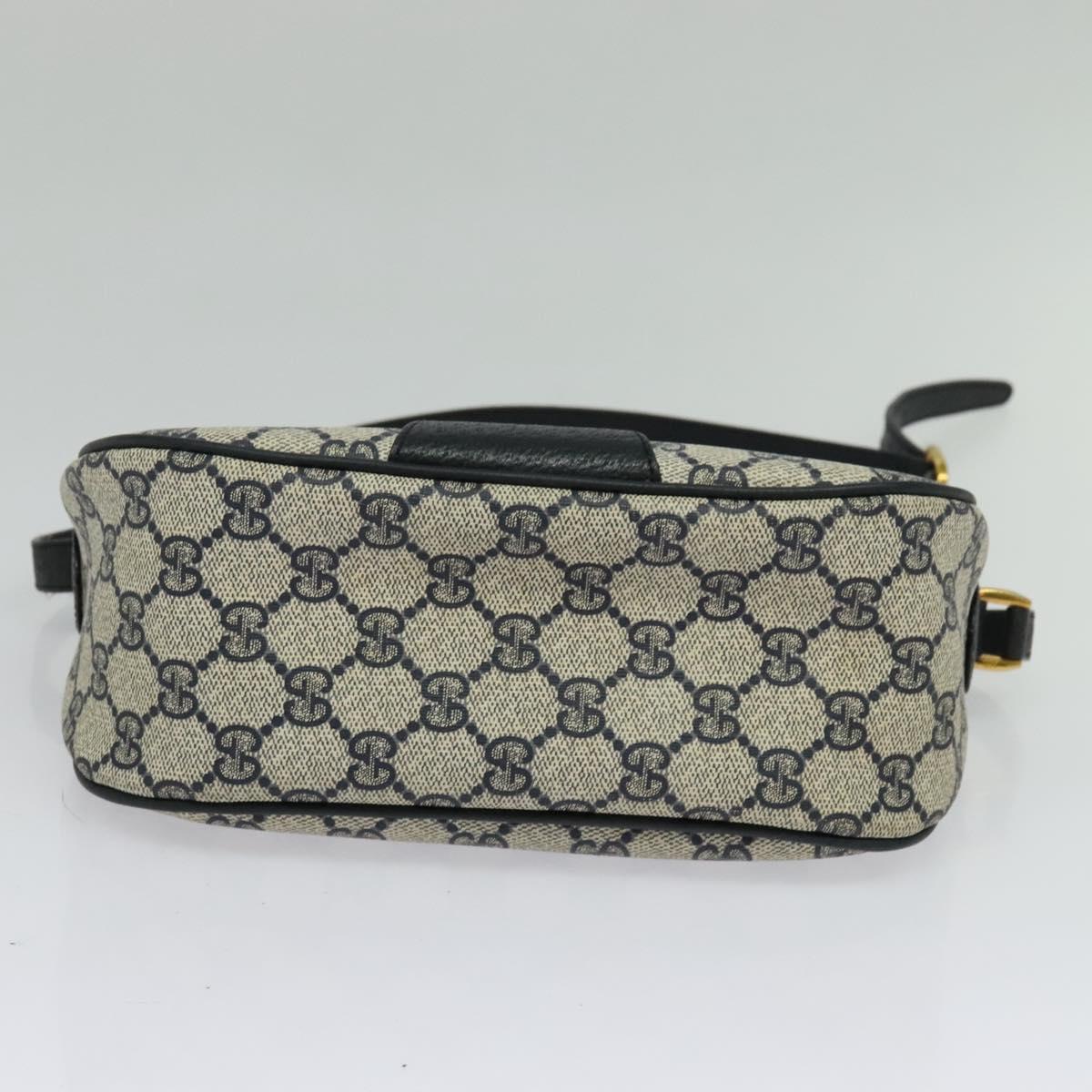 GUCCI GG Supreme Sherry Line Shoulder Bag PVC Navy Gold 89 02 032 Auth yk18894