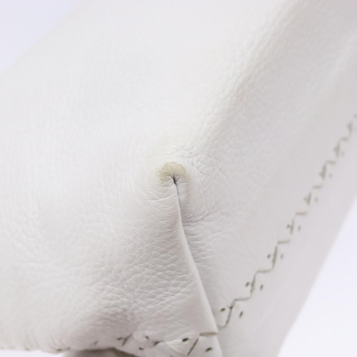 BOTTEGA VENETA Shoulder Bag Leather White Auth yk18912