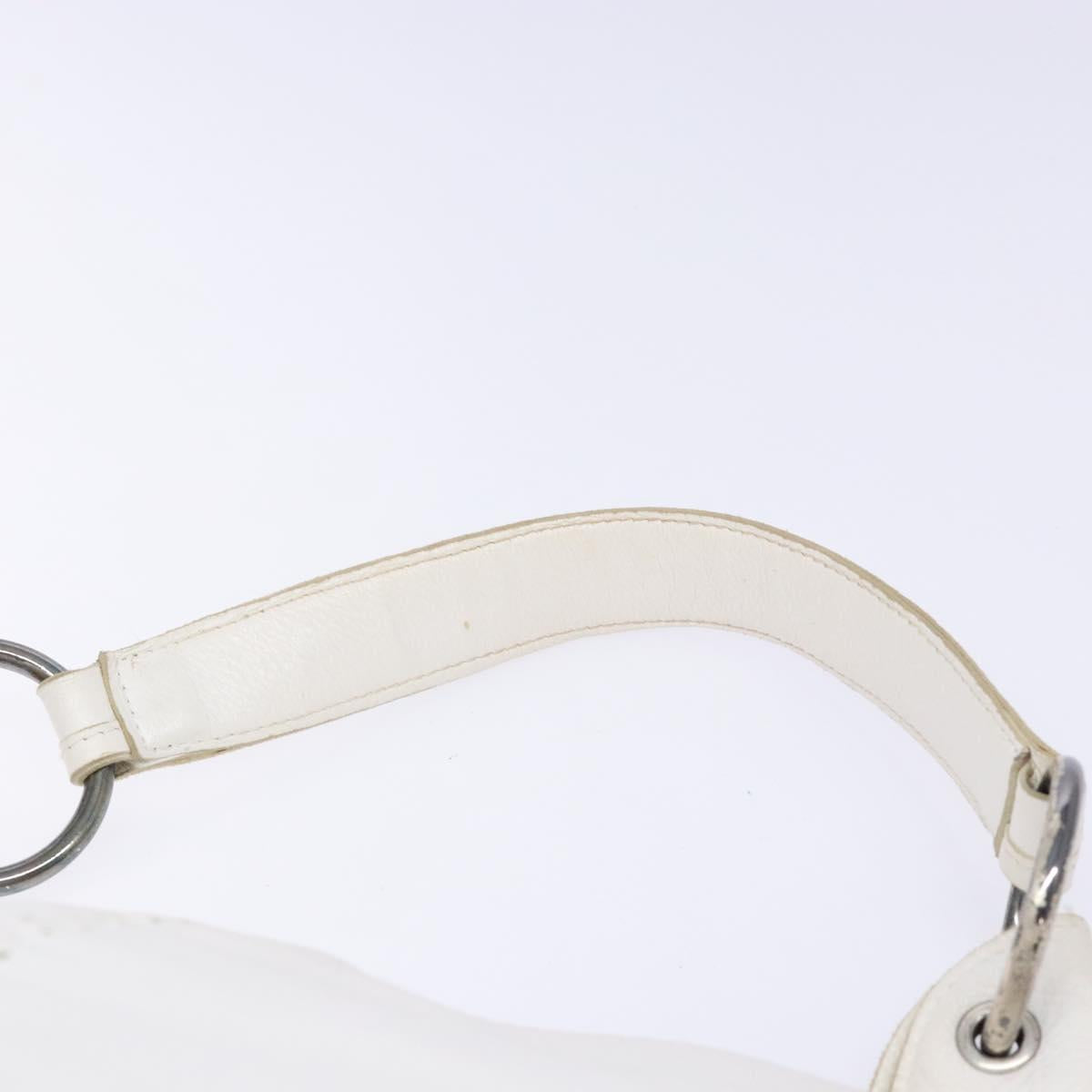 BOTTEGA VENETA Shoulder Bag Leather White Auth yk18912
