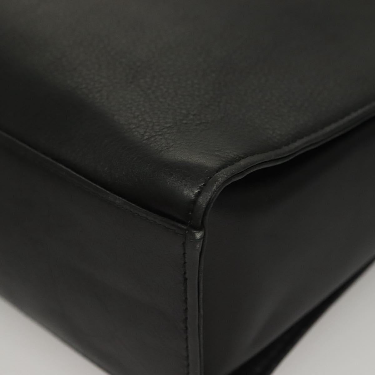VERSACE Shoulder Bag Leather Black Gold Auth yk18934