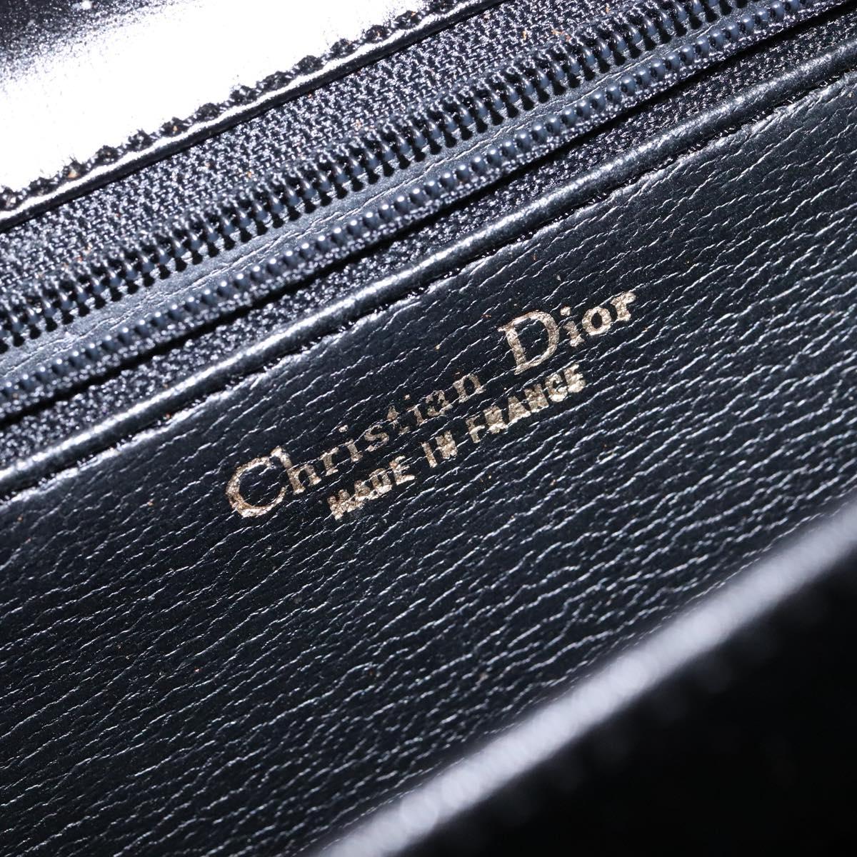 Christian Dior Shoulder Bag Leather Black Gold Auth yk18937