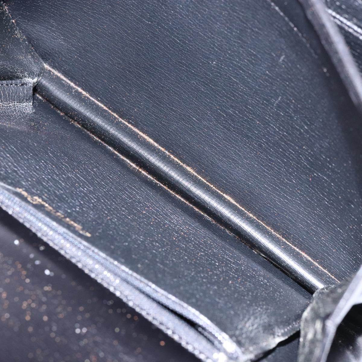 Christian Dior Shoulder Bag Leather Black Gold Auth yk18937