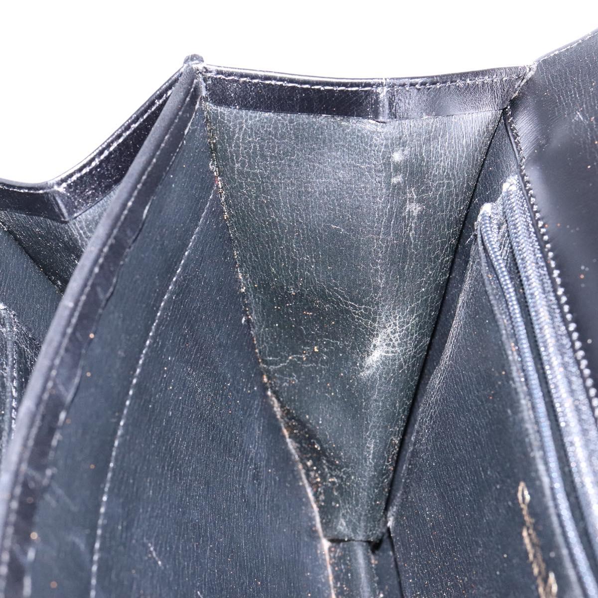 Christian Dior Shoulder Bag Leather Black Gold Auth yk18937