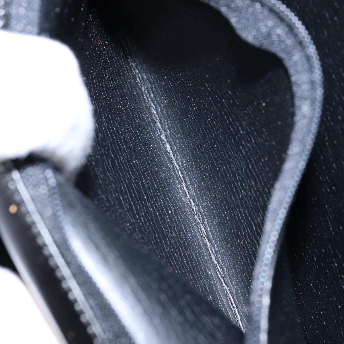 Christian Dior Shoulder Bag Leather Black Gold Auth yk18937