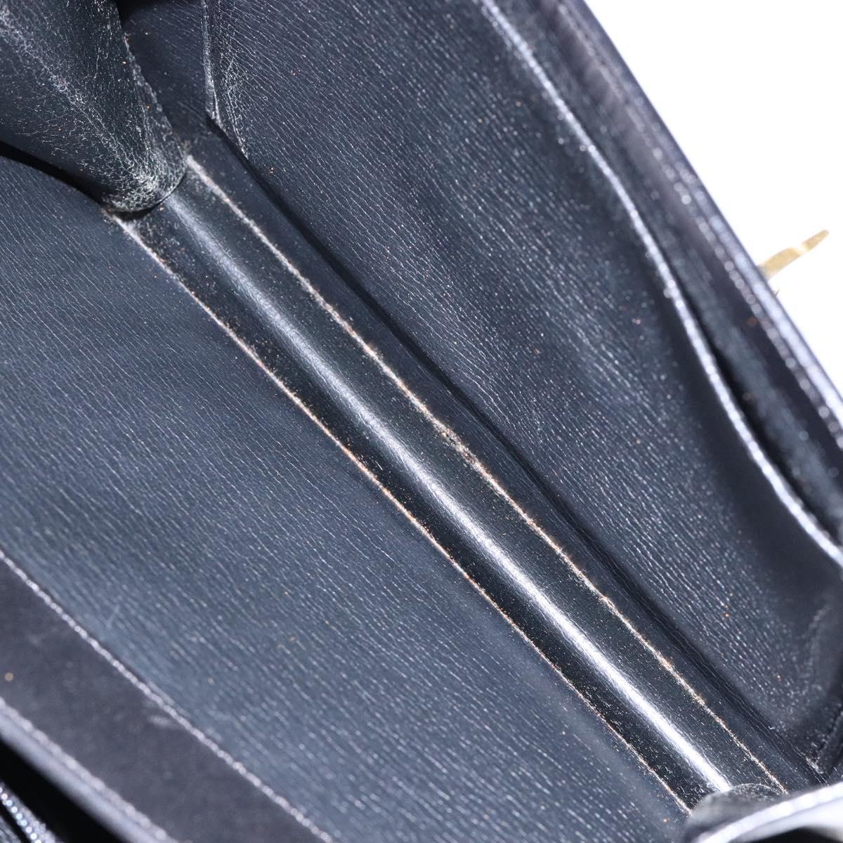 Christian Dior Shoulder Bag Leather Black Gold Auth yk18937