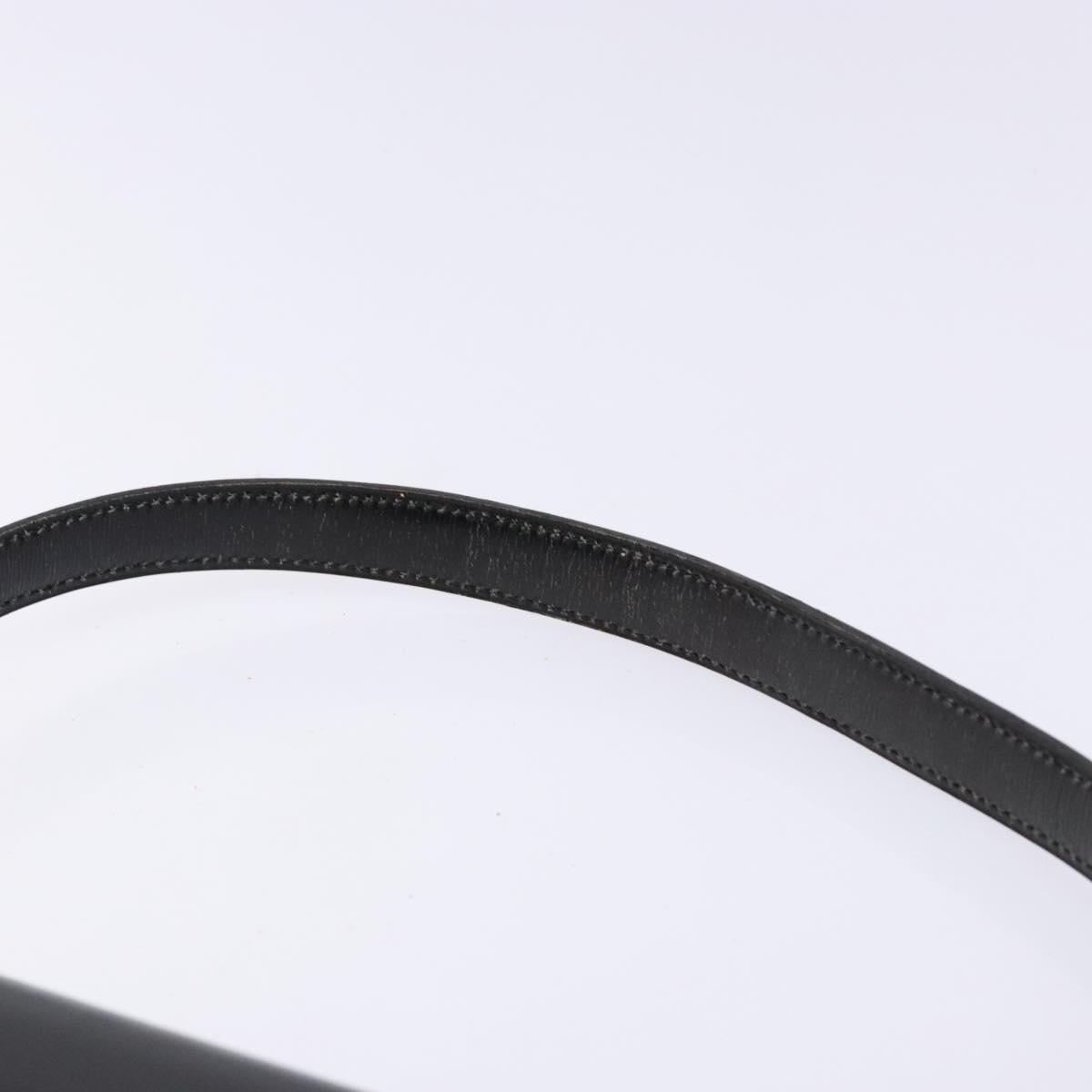 Christian Dior Shoulder Bag Leather Black Gold Auth yk18937