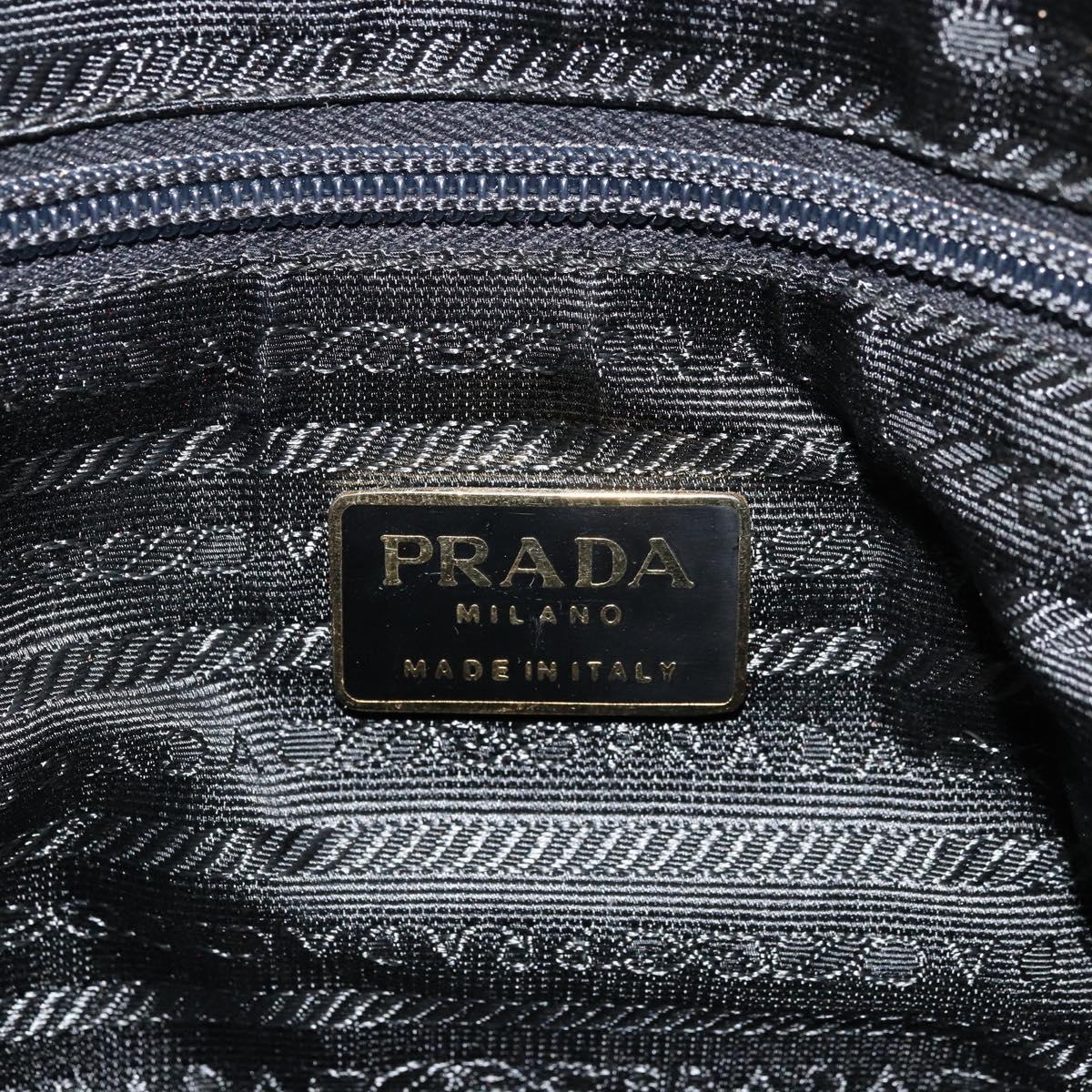 PRADA Chain Shoulder Bag Leather Black Gold Auth yk18939