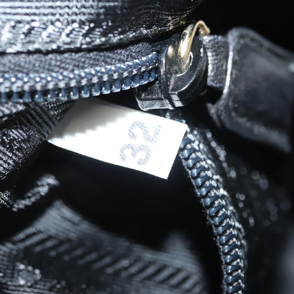 PRADA Chain Shoulder Bag Leather Black Gold Auth yk18939