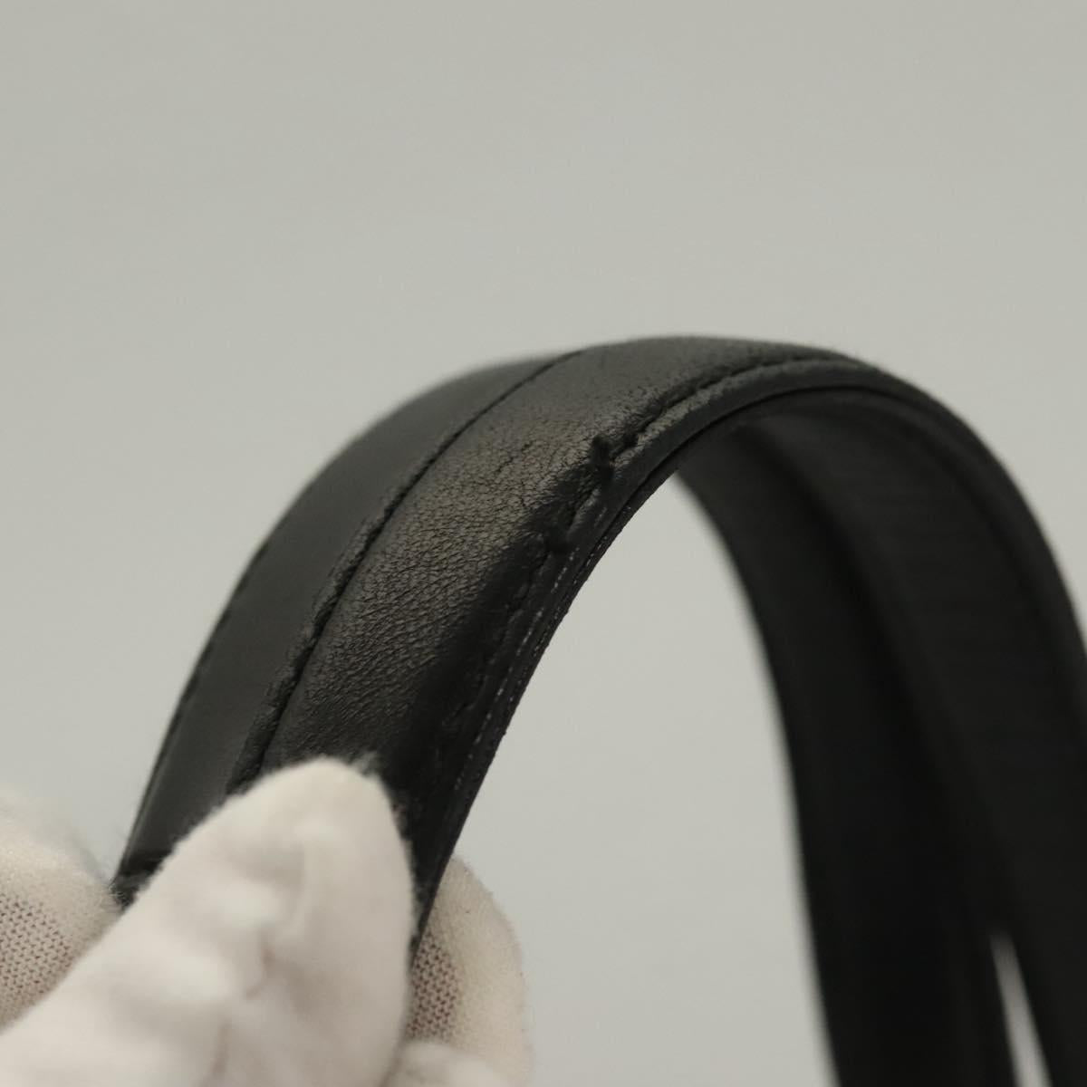 PRADA Chain Shoulder Bag Leather Black Gold Auth yk18939