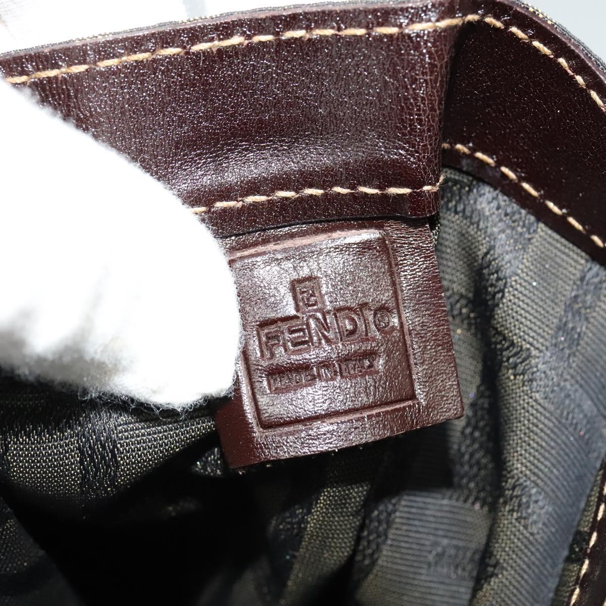 FENDI Zucca Canvas Tote Bag Black Brown Auth yk18964