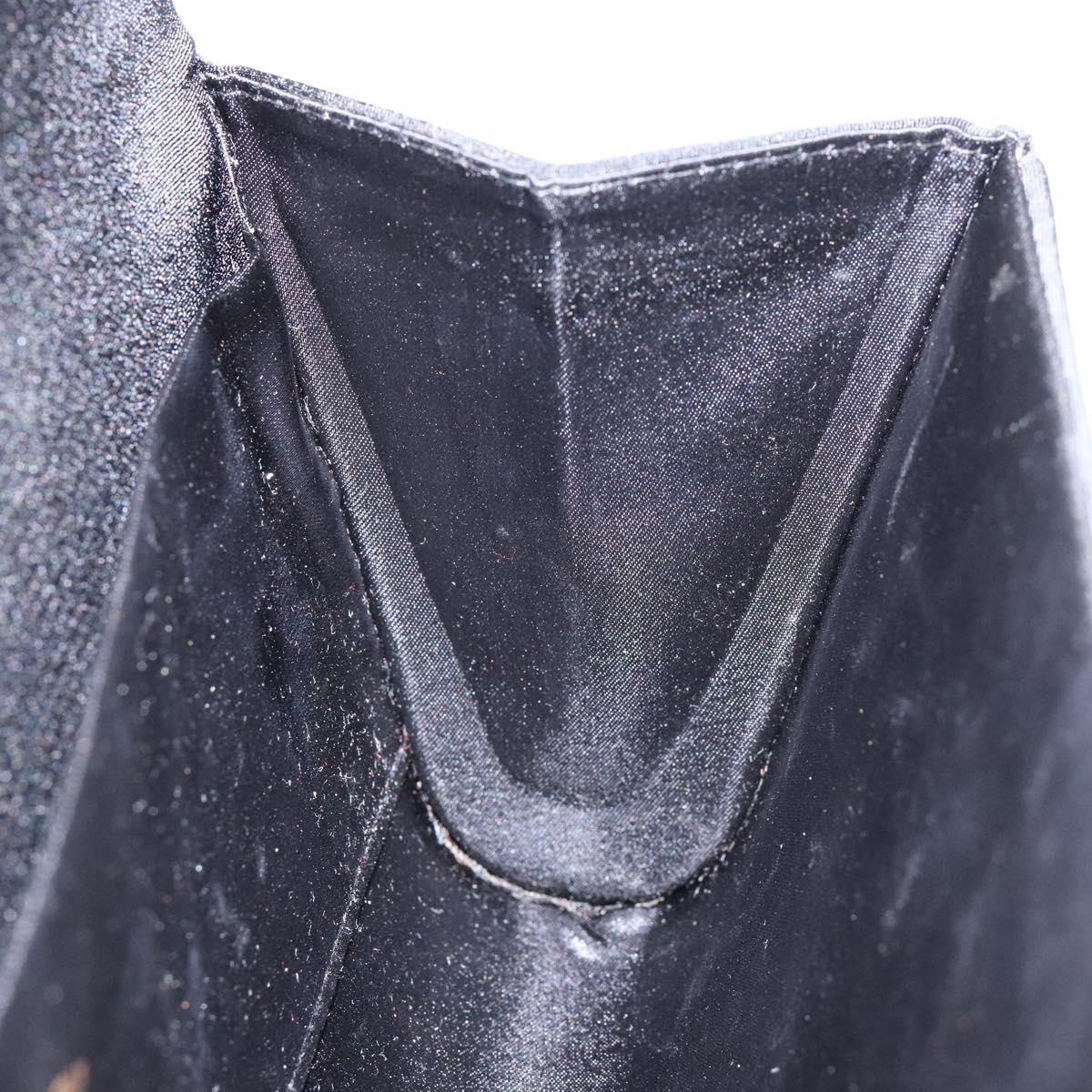 GUCCI Clutch Bag Canvas Black Gold Auth yk18984