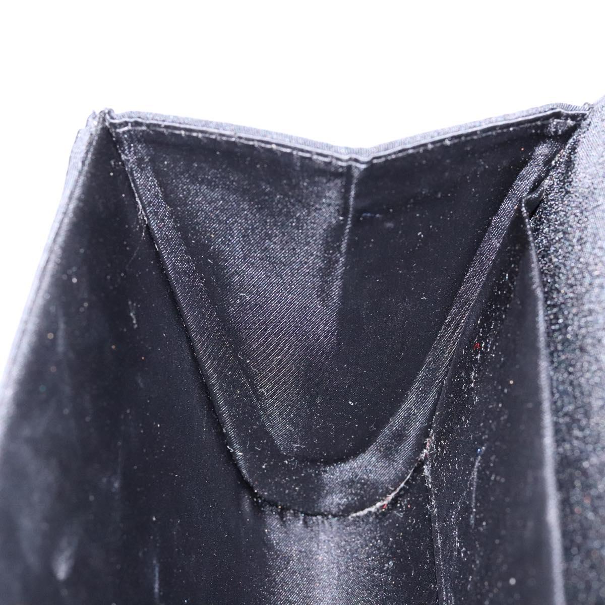 GUCCI Clutch Bag Canvas Black Gold Auth yk18984