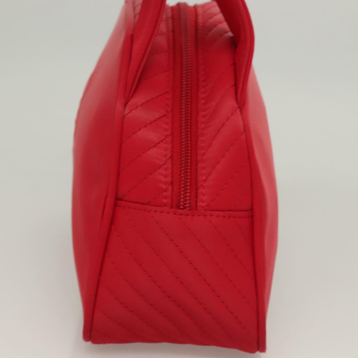 SAINT LAURENT Hand Bag Nylon Red Auth yk18999
