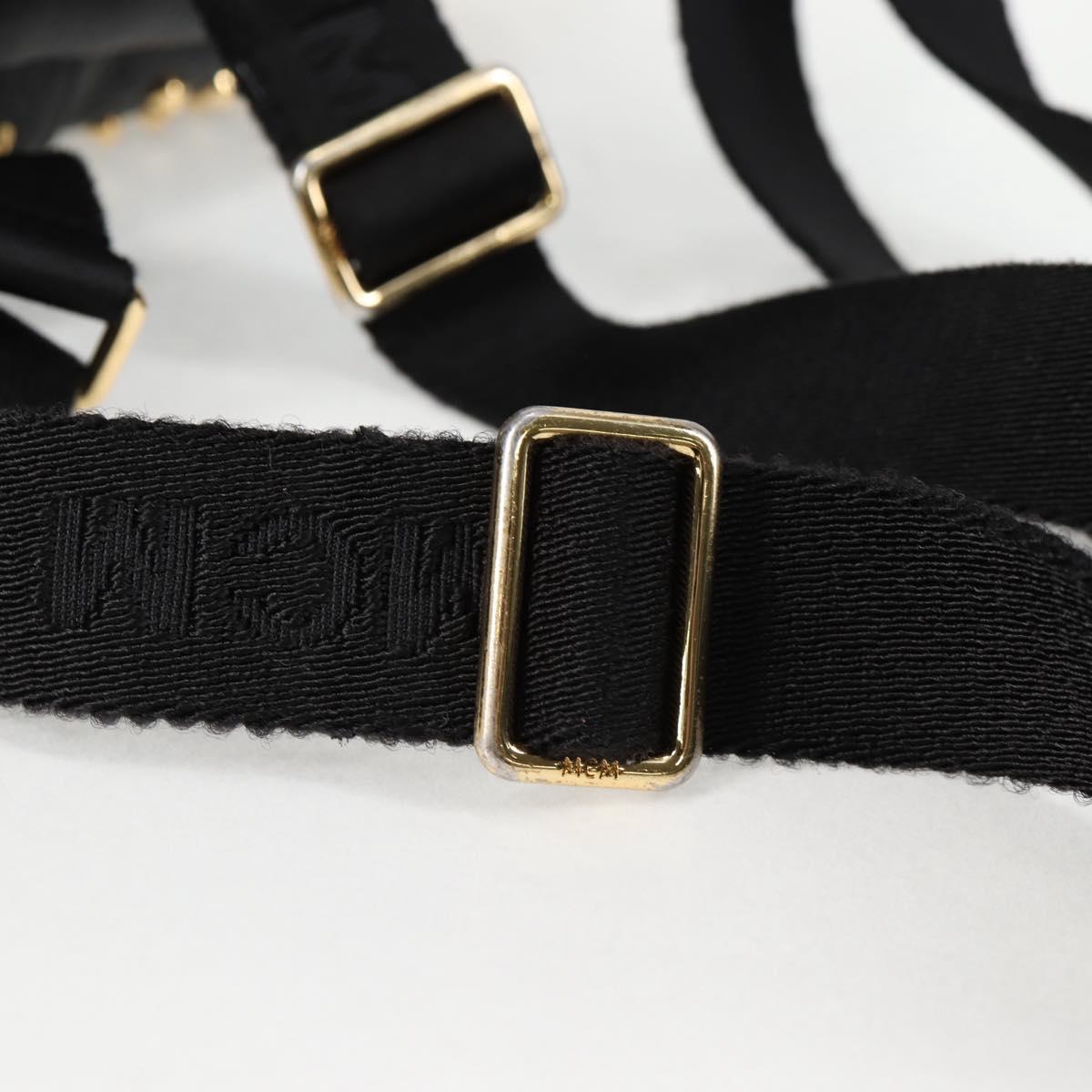 MCM Vicetos Studs Backpack Leather Black Gold Auth yk19000V