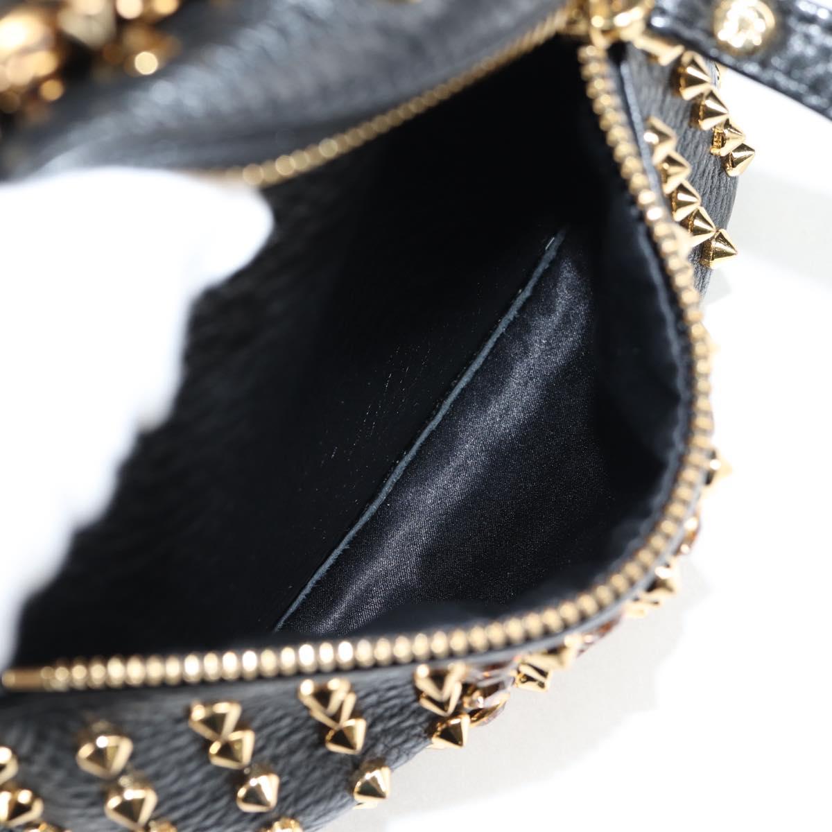 MCM Vicetos Studs Backpack Leather Black Gold Auth yk19000V