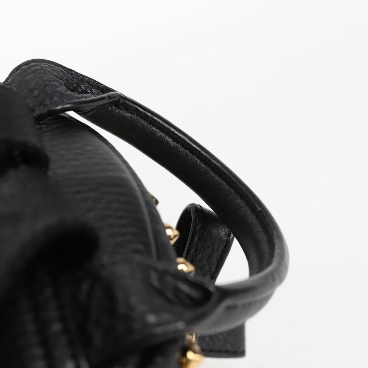 MCM Vicetos Studs Backpack Leather Black Gold Auth yk19000V