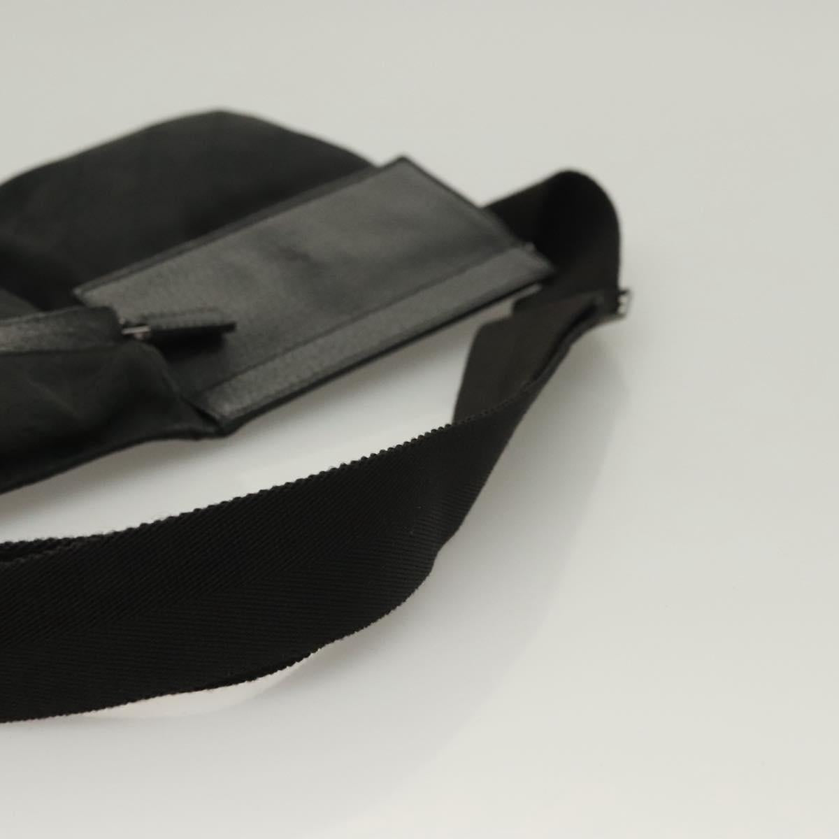 GUCCI GG Canvas Waist bag Black Silver 28566 Auth yk19002