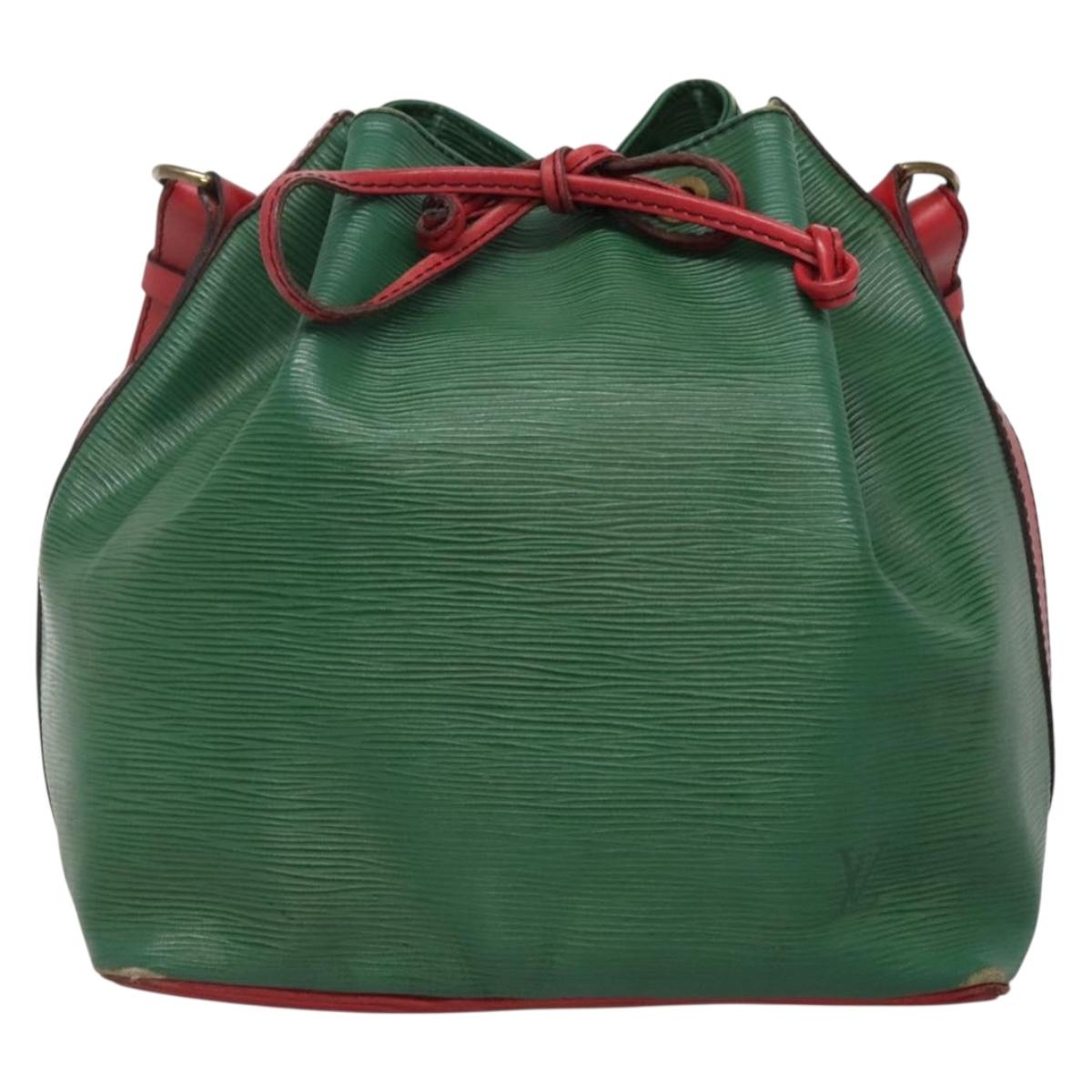 LOUIS VUITTON Epi Petit Noe Shoulder Bag Bicolor Green Red M44147 Auth yk19006