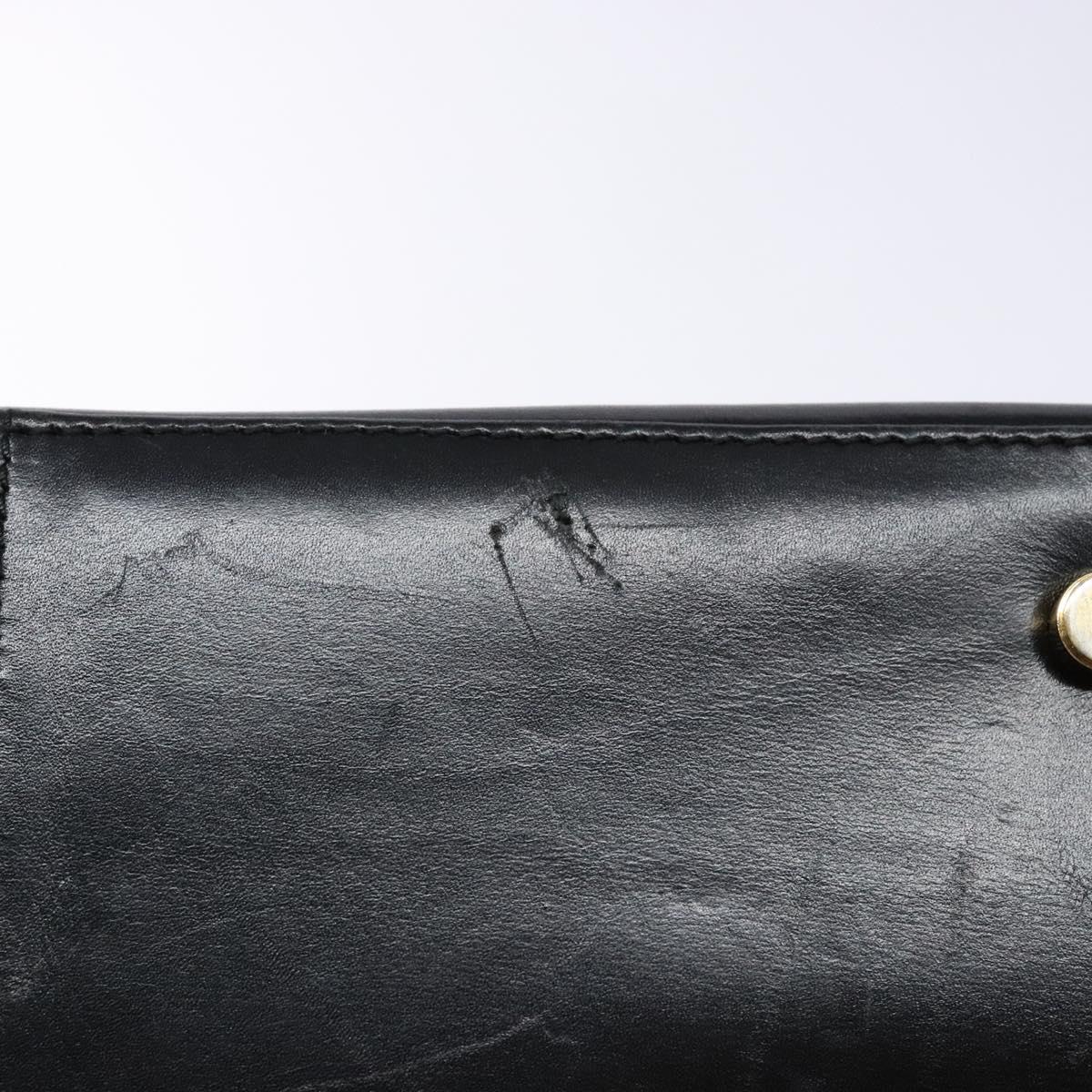 Salvatore Ferragamo Gancini Hand Bag Leather Black Gold Auth yk19008