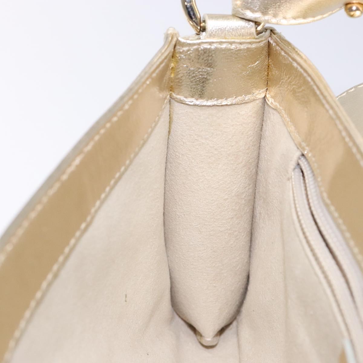 Salvatore Ferragamo Gancini Shoulder Bag Leather Gold Tone Auth yk19023