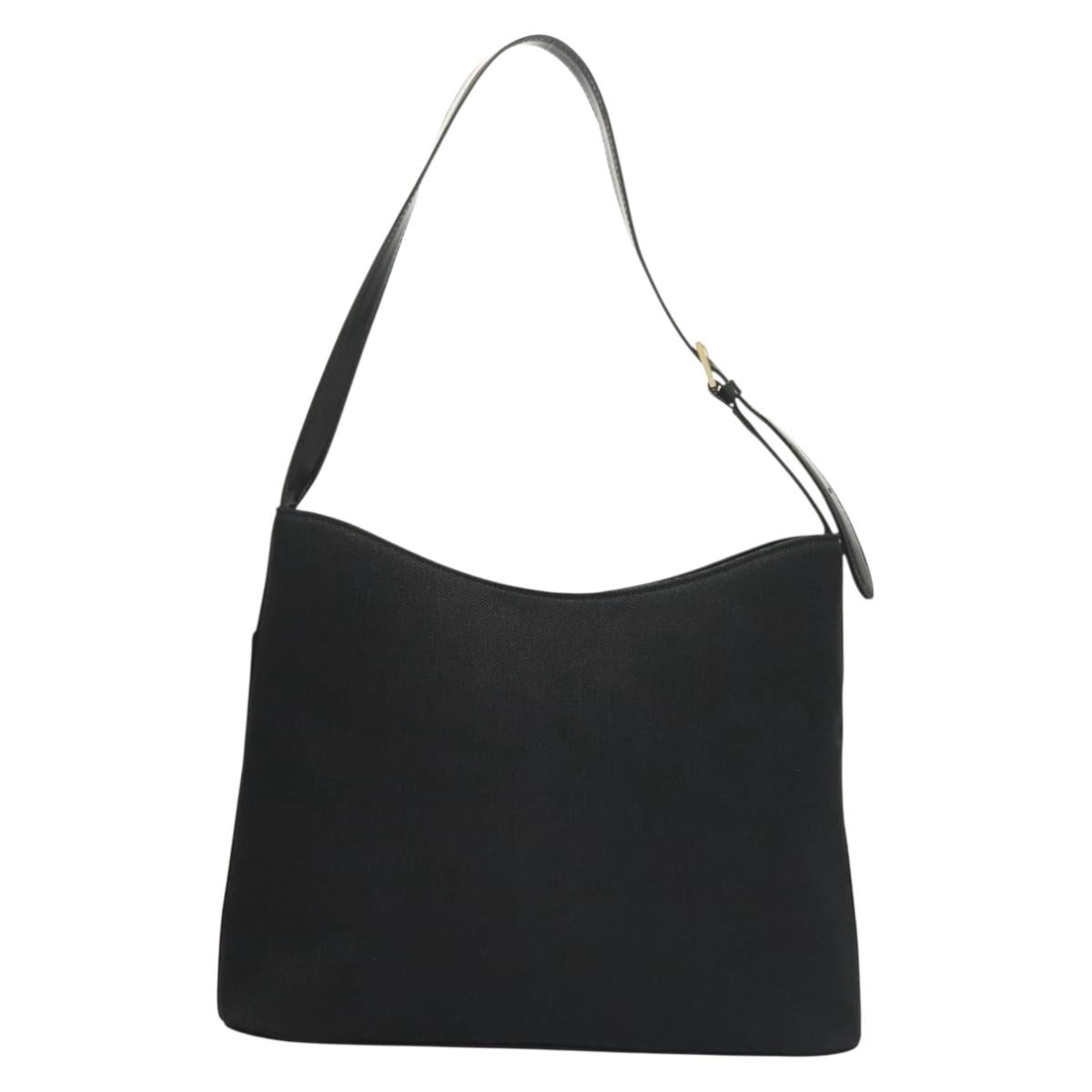 GIVENCHY Shoulder Bag Canvas Black Gold Auth yk19066